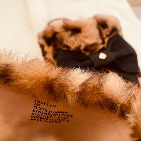 KATE SPADE Jocelyn Faux Leopard Fur Slippers Size 7 NWT - Picture 5 of 11